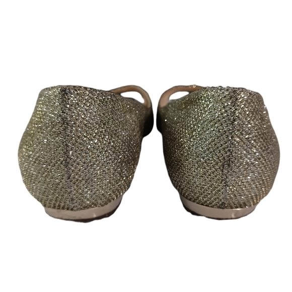 jimmy CHOO Gold Glitter Ballerina flats shoes - Picture 6 of 8